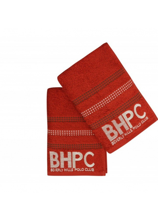 Beverly Hills Polo Club набор полотенец - 355bhp1604 botanik brick red 50*90+70*140 орнамент красный производство - Турция