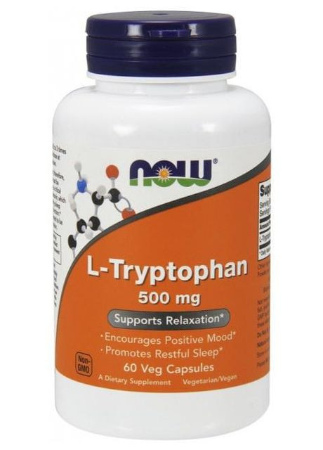 L-триптофан Foods L-Tryptophan 500 mg 60 caps Now (277751566)