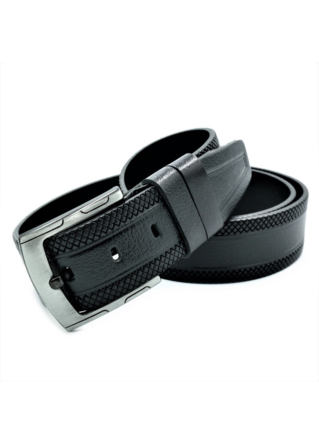 Кожаный мужской ремень Цвет Черный Weatro mk-45tur-0026 Le-Mon (272596544)