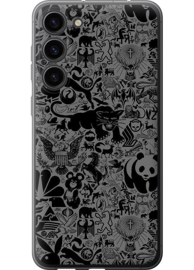 Силіконовий чохол 'Чорно-сірий стікер бомбінг' для Endorphone Samsung Galaxy S23 Plus (259321157)