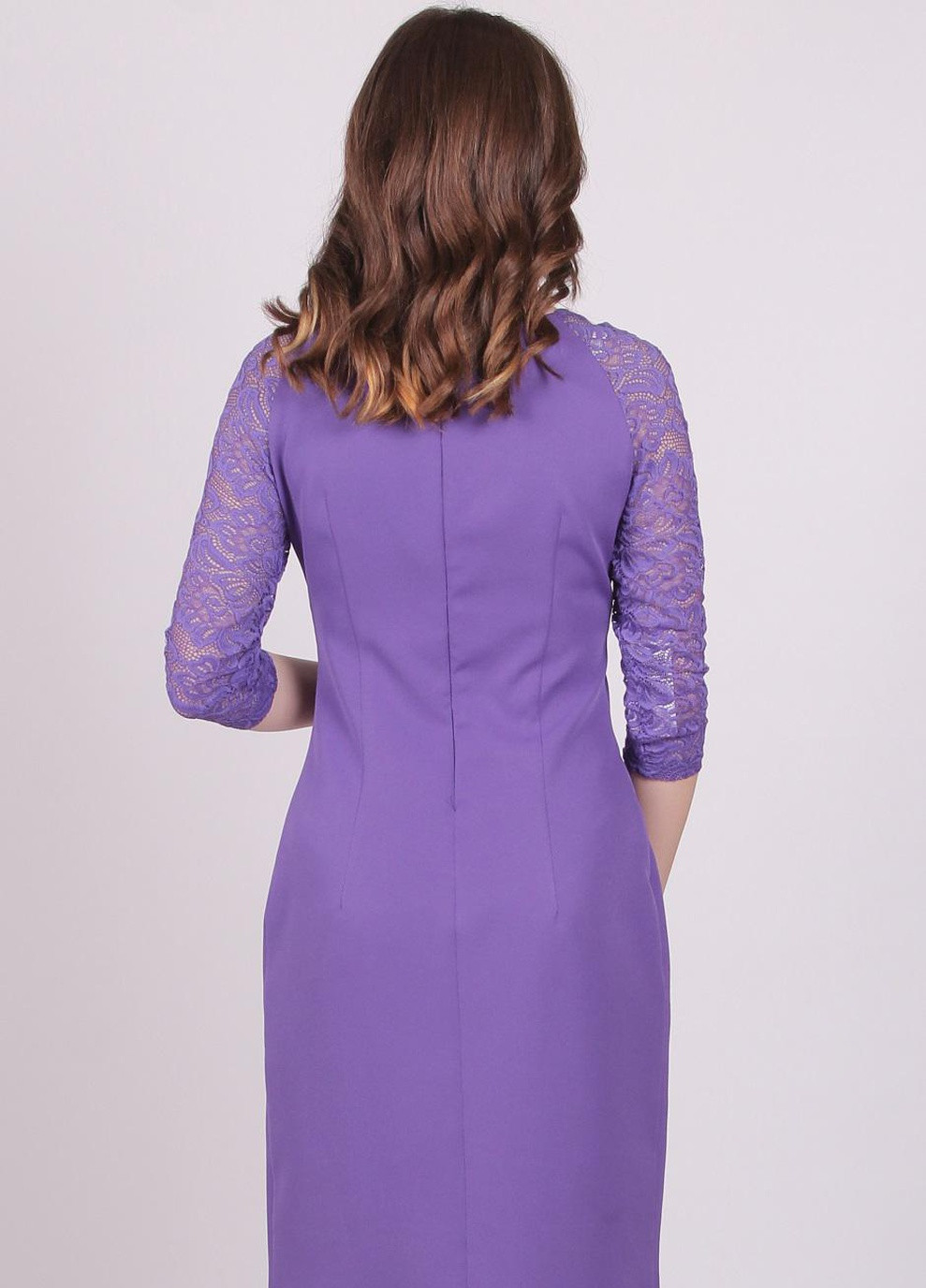 Фиолетовое платье женское 558 однотонный креп фиолетовый Актуаль