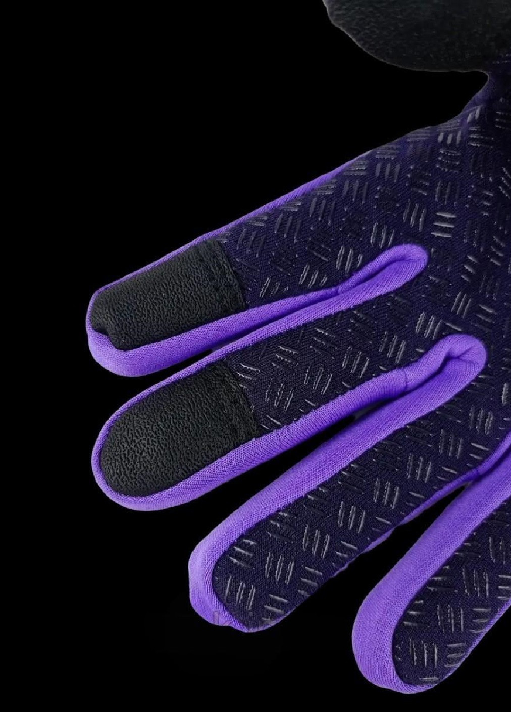 Велорукавички велосипедні рукавички з водовідштовхувальним сенсорним покриттям спандекс фліс (476031-Prob) Фіолетові S Unbranded (275863532)