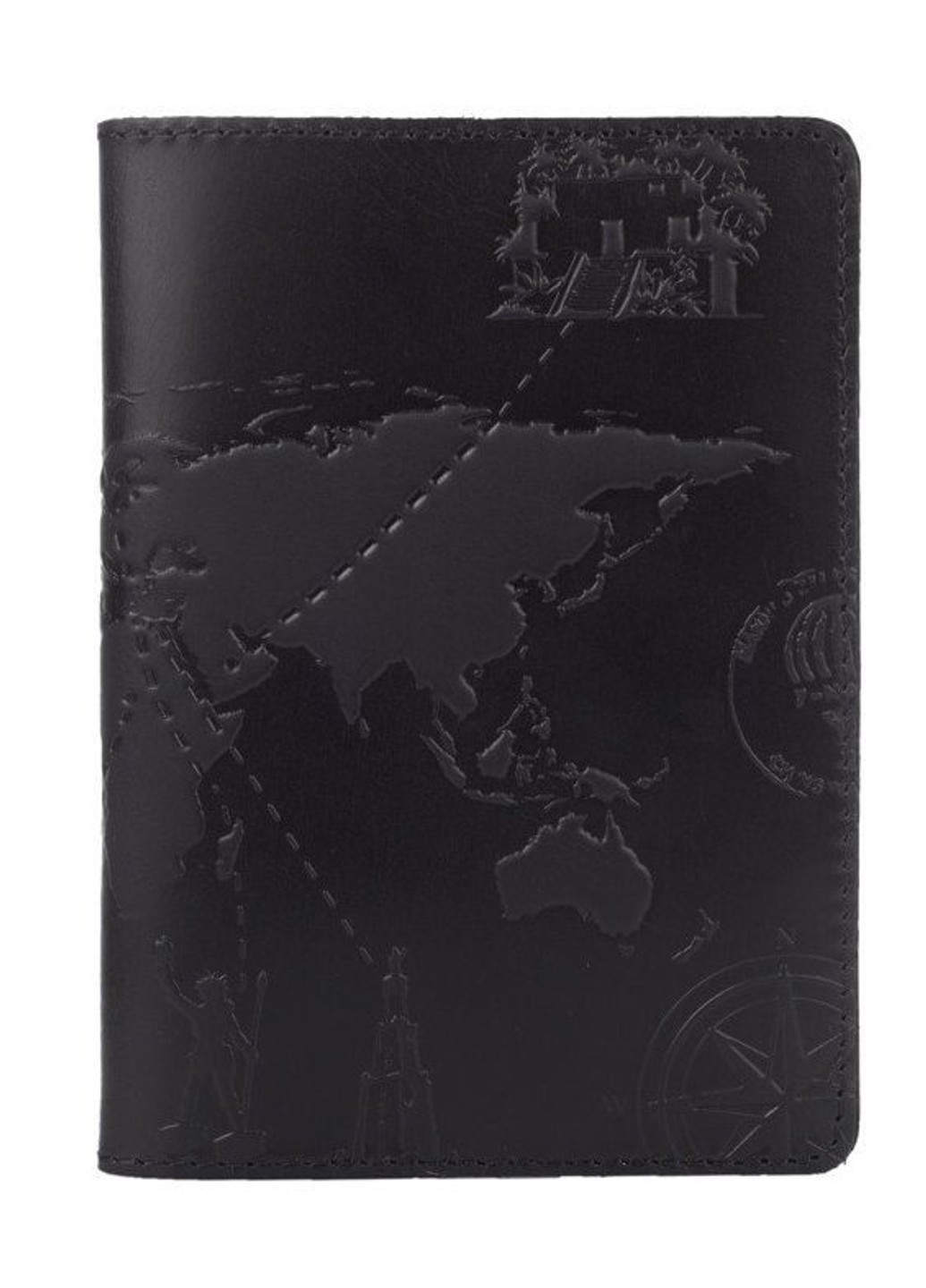 Обложка для паспорта из кожи HiArt PC-02 7 wonders of the world Красный Hi Art (268371354)