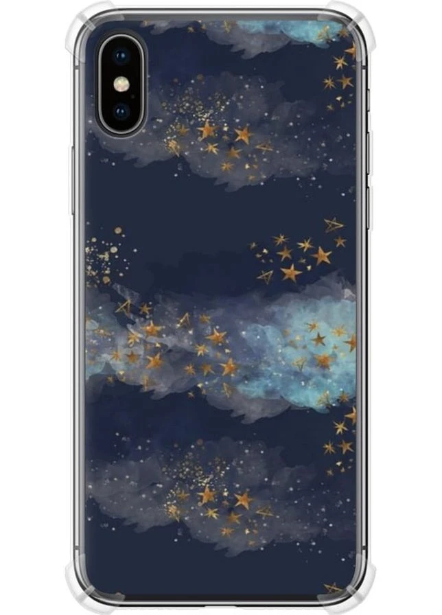 Силикон с усиленными углами чехол 'Ночь золотые звезды' для Endorphone Apple iPhone XS (276313346)
