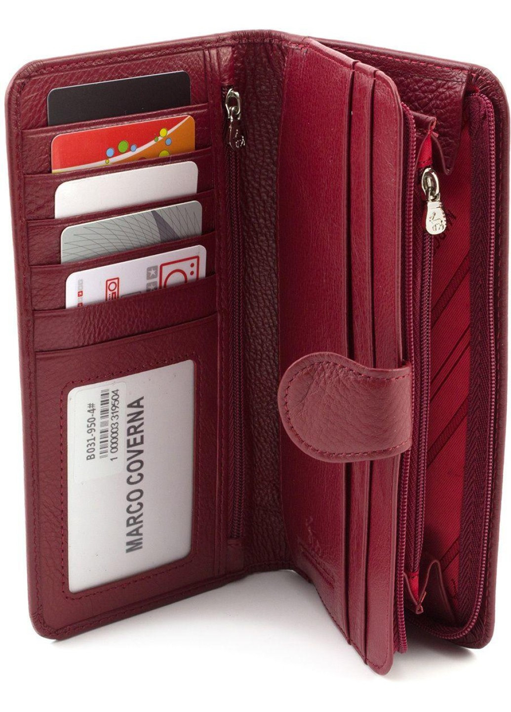 Практичний шкіряний гаманець жіночий MC-B031-950-4 (JZ6671) бордовий Marco Coverna (259752569)
