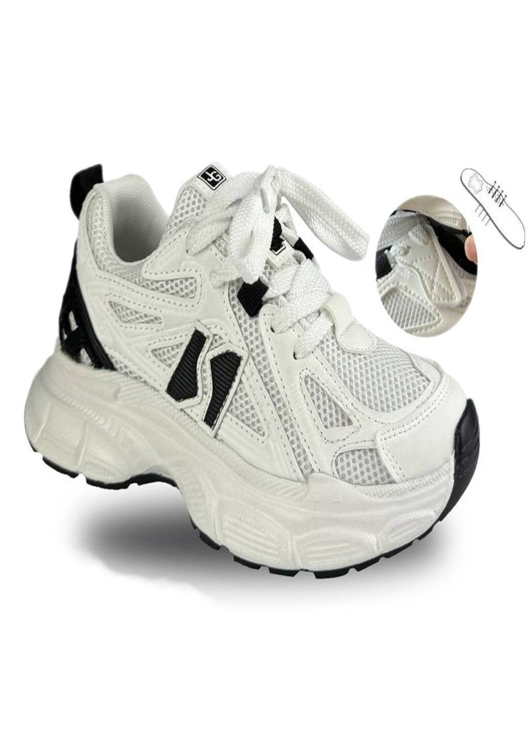 Белые всесезонные стильные уни кроссовки в бело-черном цвете. Jong Golf