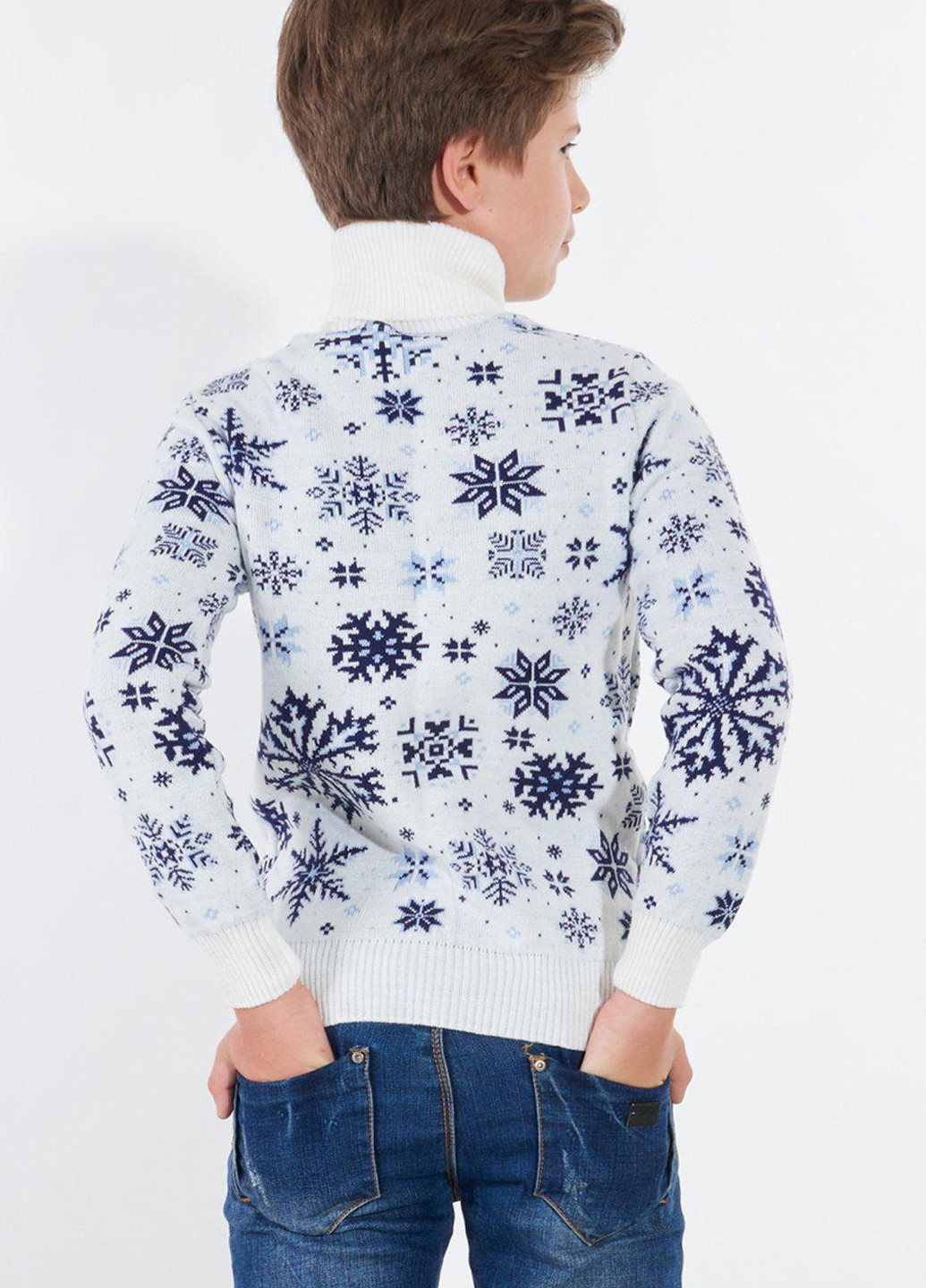 Белый светри светр тризуб сніжинки (11085)110143-683 Lemanta