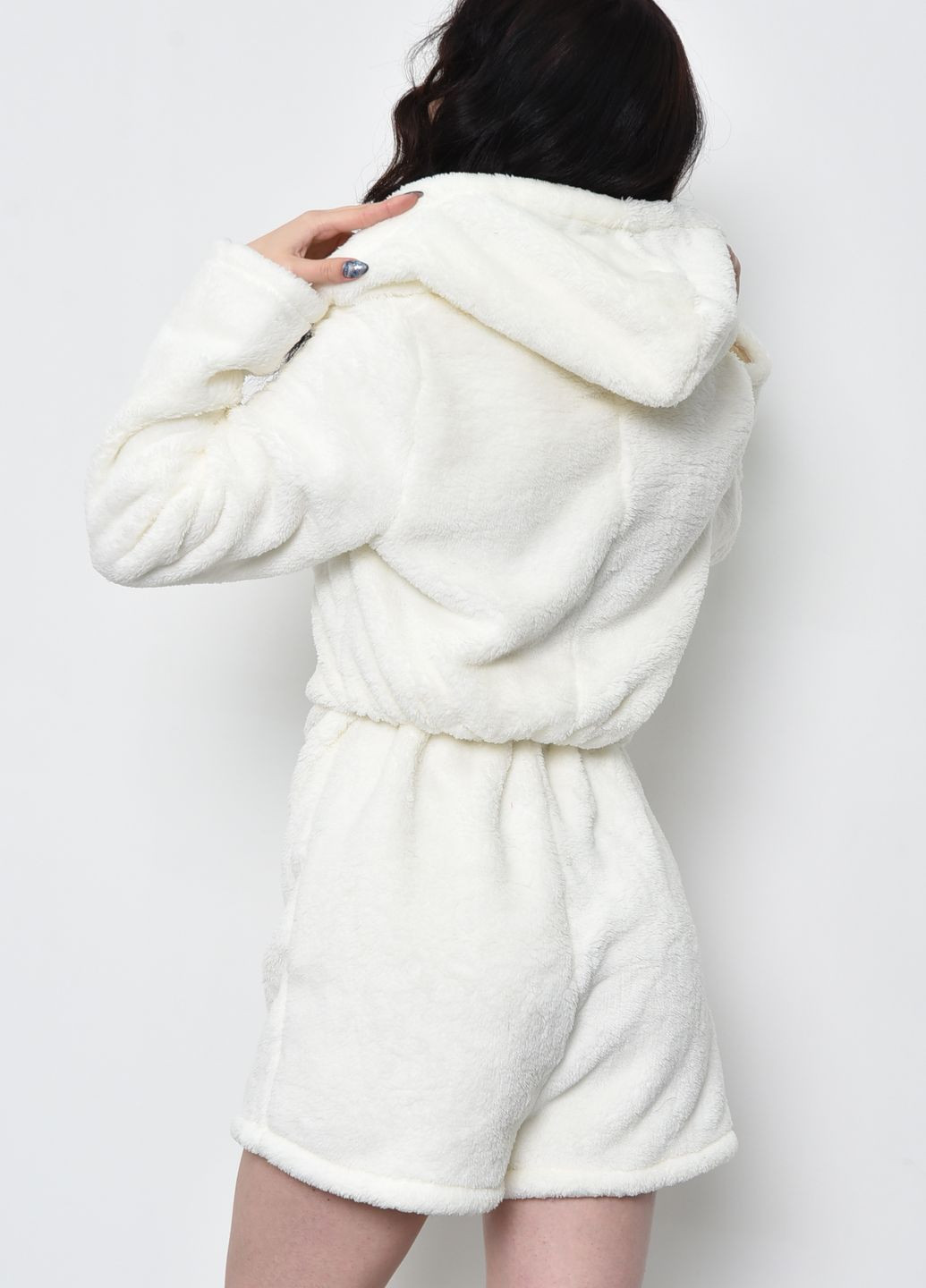Біла зимня піжама-комбінезон жіноча білого кольору комбінезон Let's Shop
