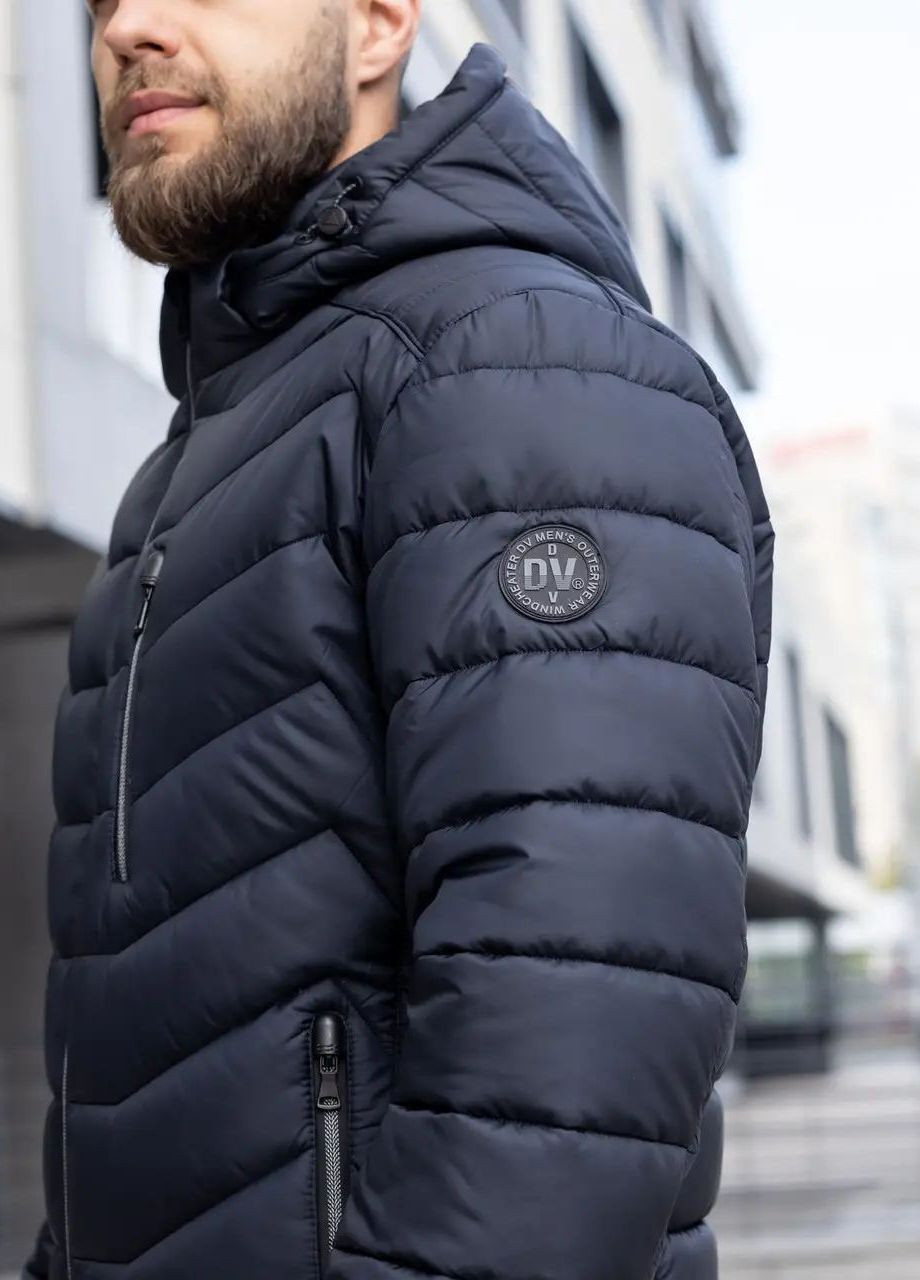 Темно-синя зимня чоловіча зимова куртка великого розміру SK
