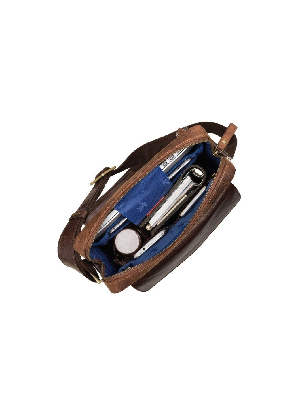 Чоловіча шкіряна коричнева сумка TC72 Vesper (Havana Tan) Visconti (262086642)