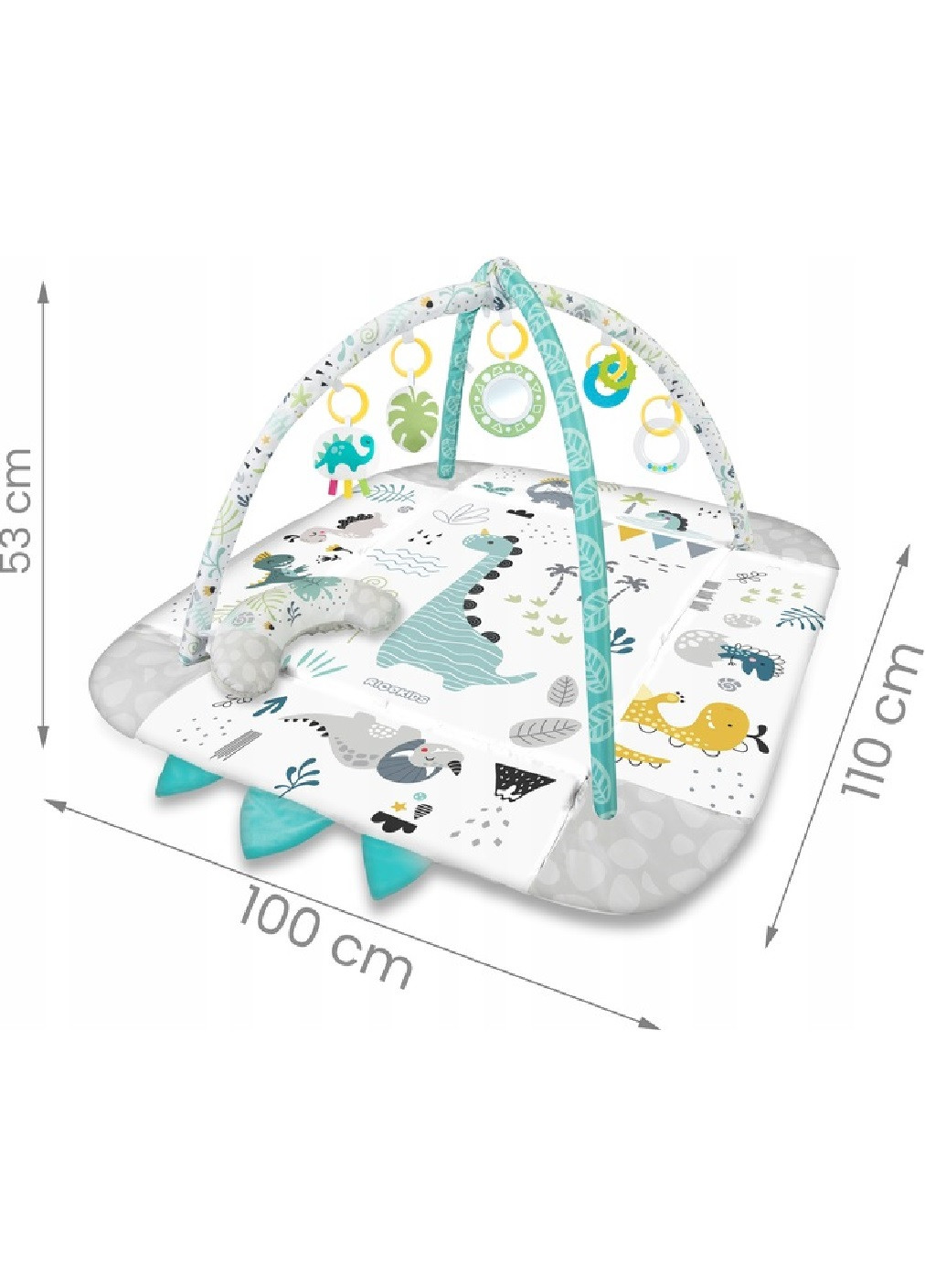 Большой развивающий интерактивный коврик комплекс для детей младенцев малышей 53х110х100 см (475236-Prob) Динозаврик Unbranded (263588354)