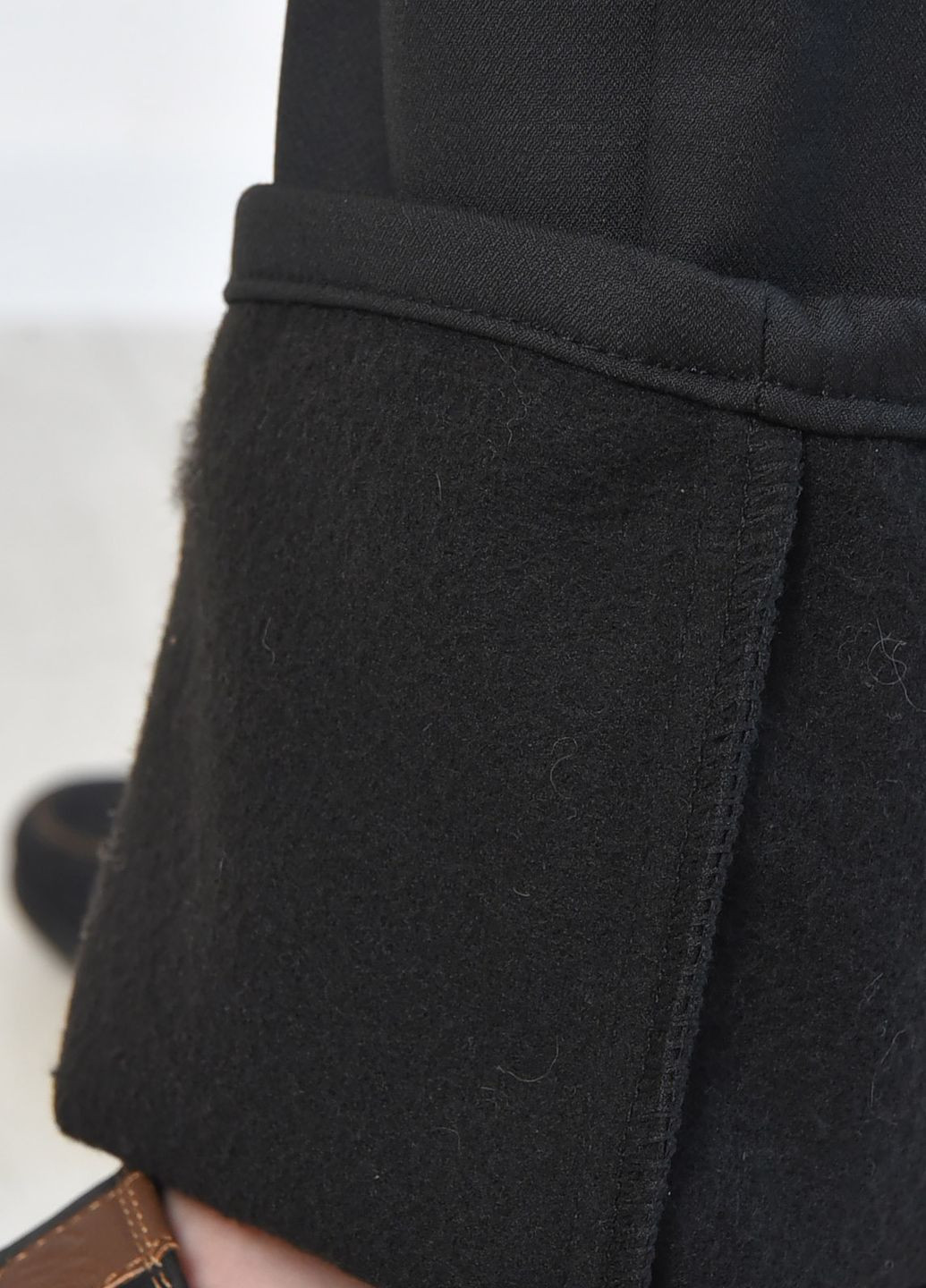 Черные зимние прямые штаны мужские на флисе черного цвета Let's Shop