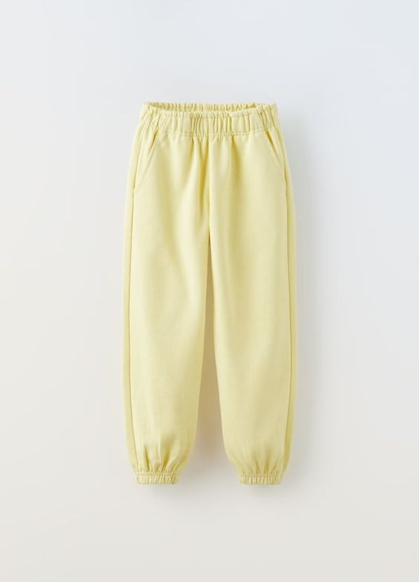 Светло-желтые повседневный демисезонные джоггеры брюки Zara