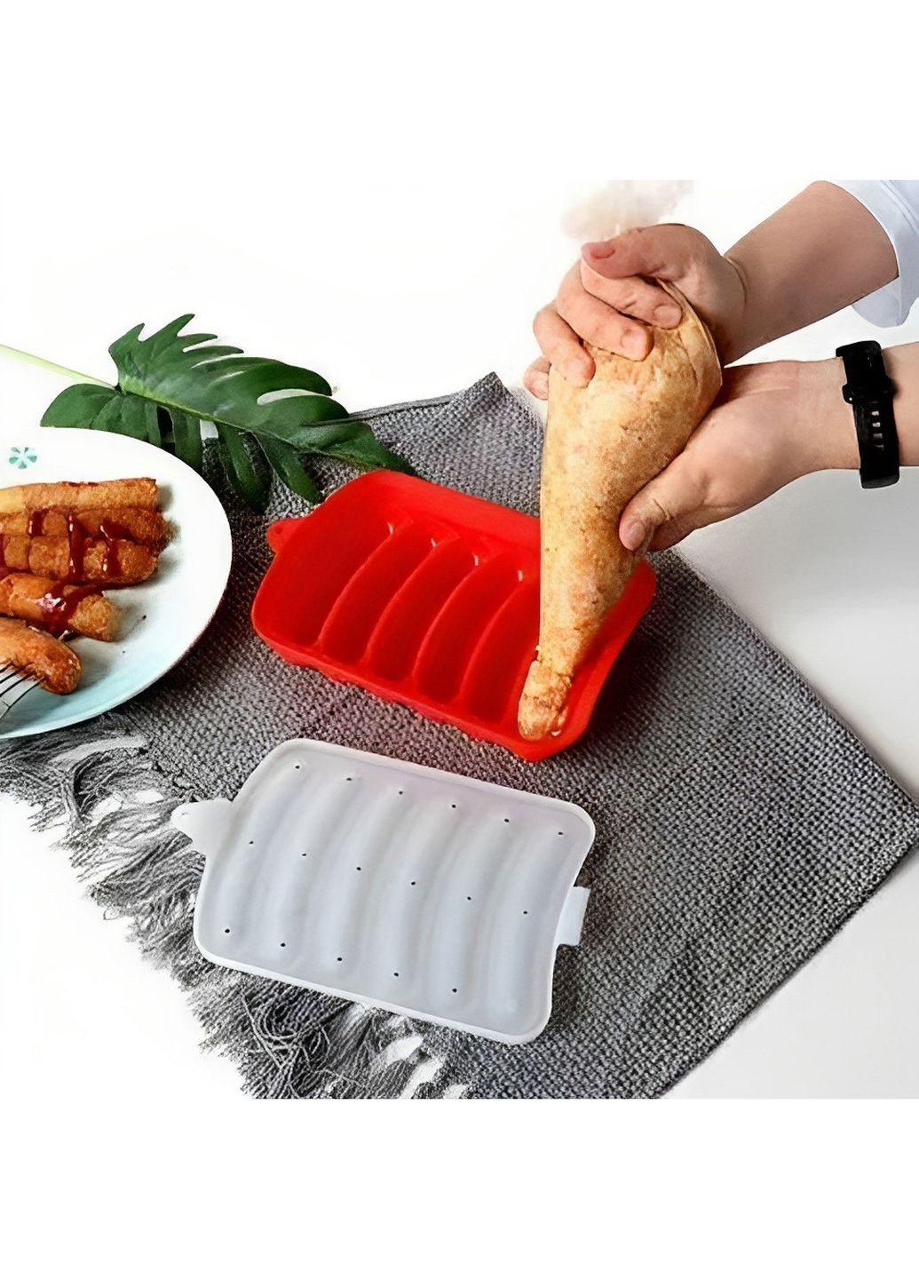 Форма для запекания выпечки силиконовая домашних хот догов, сосисок, колбасок, кебаба кебабница Kitchen Master (268737512)
