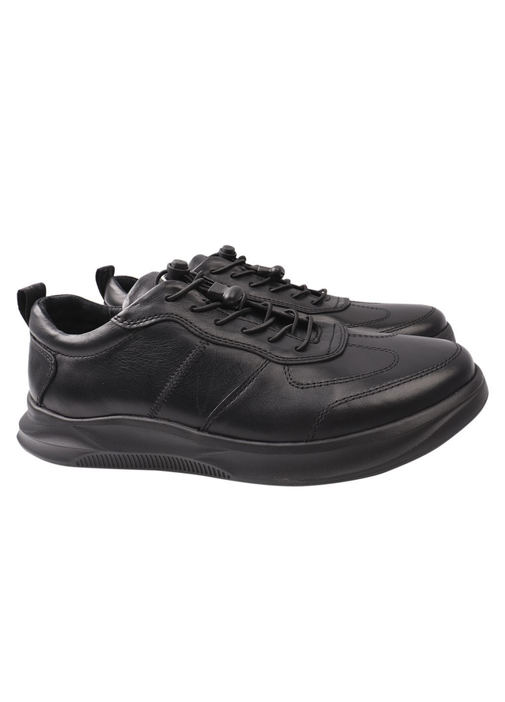 Черные кроссовки мужские из натуральной кожи, на низком ходу, на шнуровке, цвет черный, Marion 27-21DTS