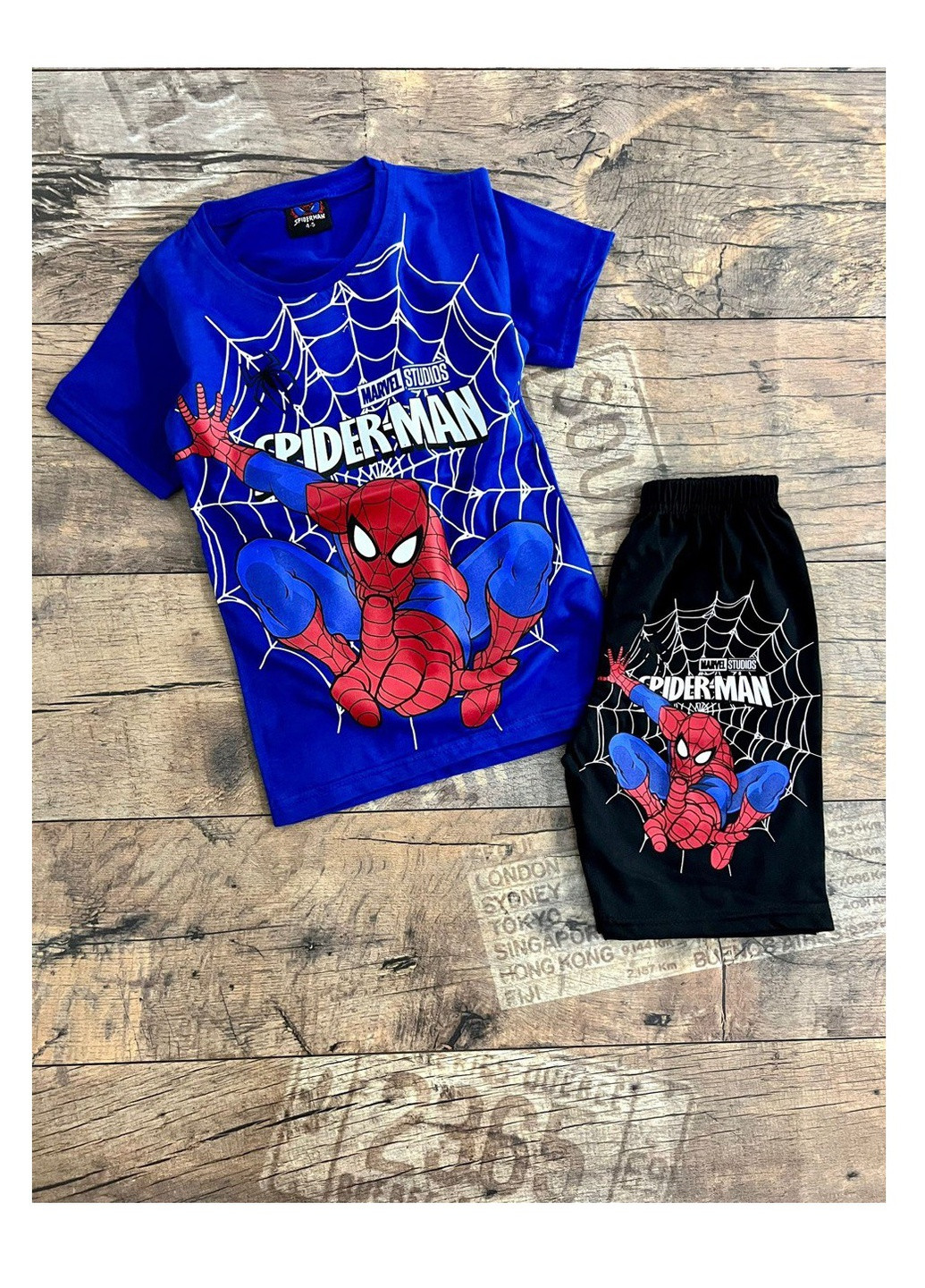 Синий летний комплект (футболка, шорты) spider man (человек паук) Disney