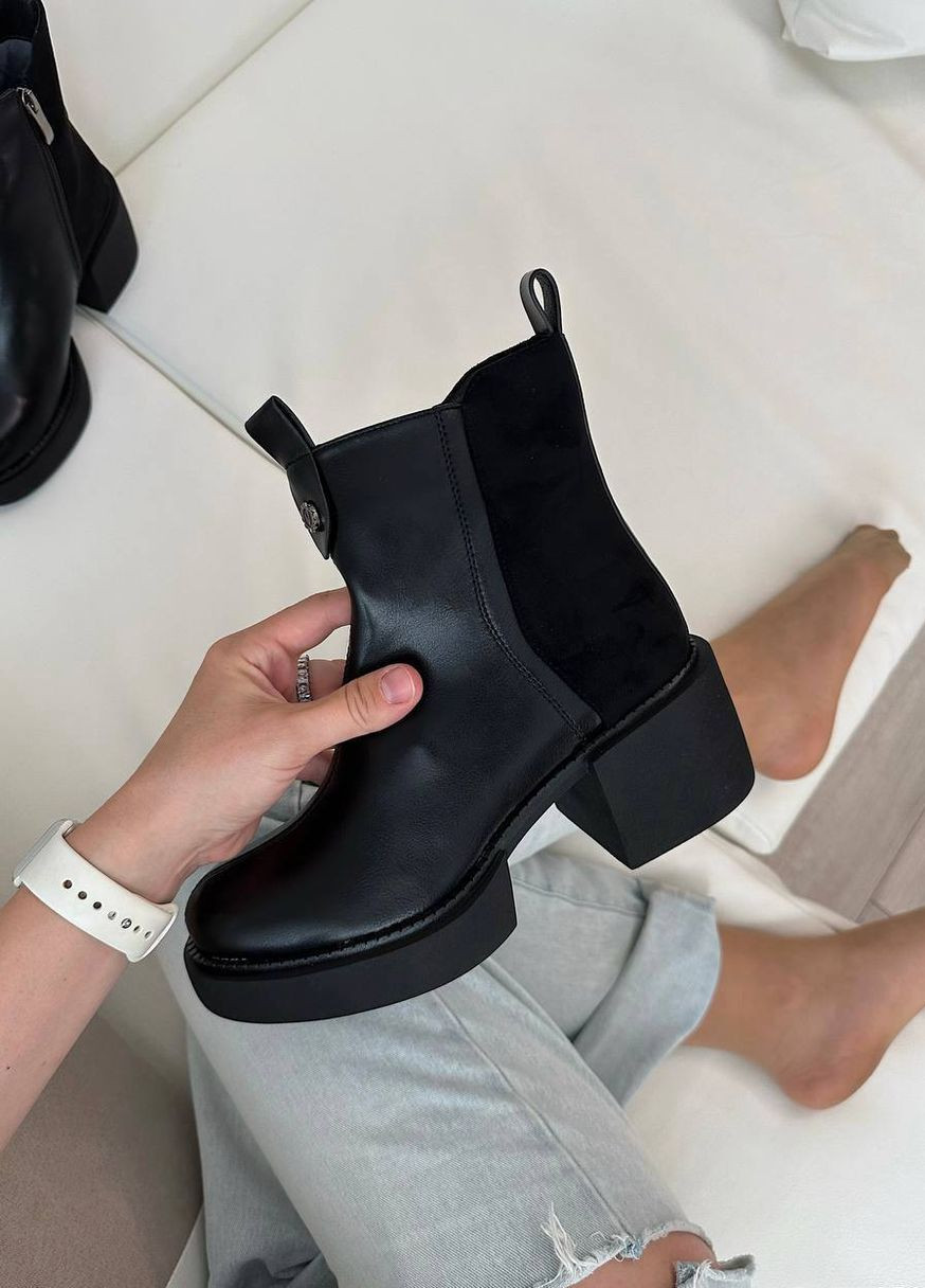 Черные демисезонная ботильоны Vakko