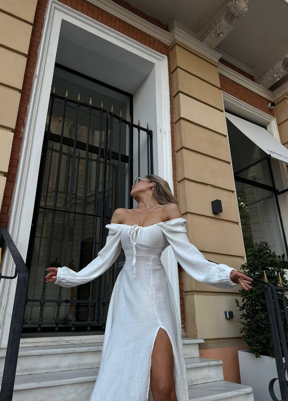 Білий жіноча сукня муслін No Brand