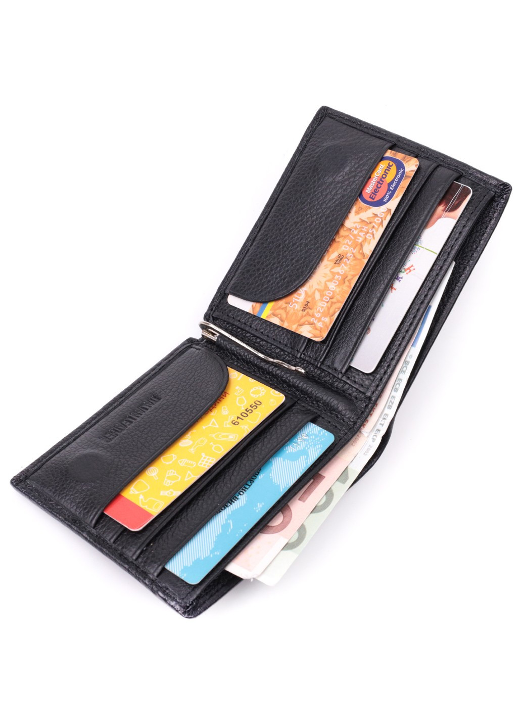 Кожаное мужское портмоне из зажимом 22481 Черный st leather (278001113)