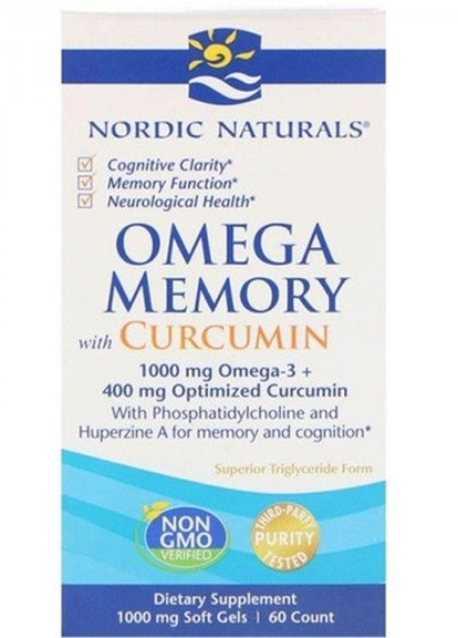 Omega memory with curcumin 60 Soft Gels Nordic Naturals (258499229)