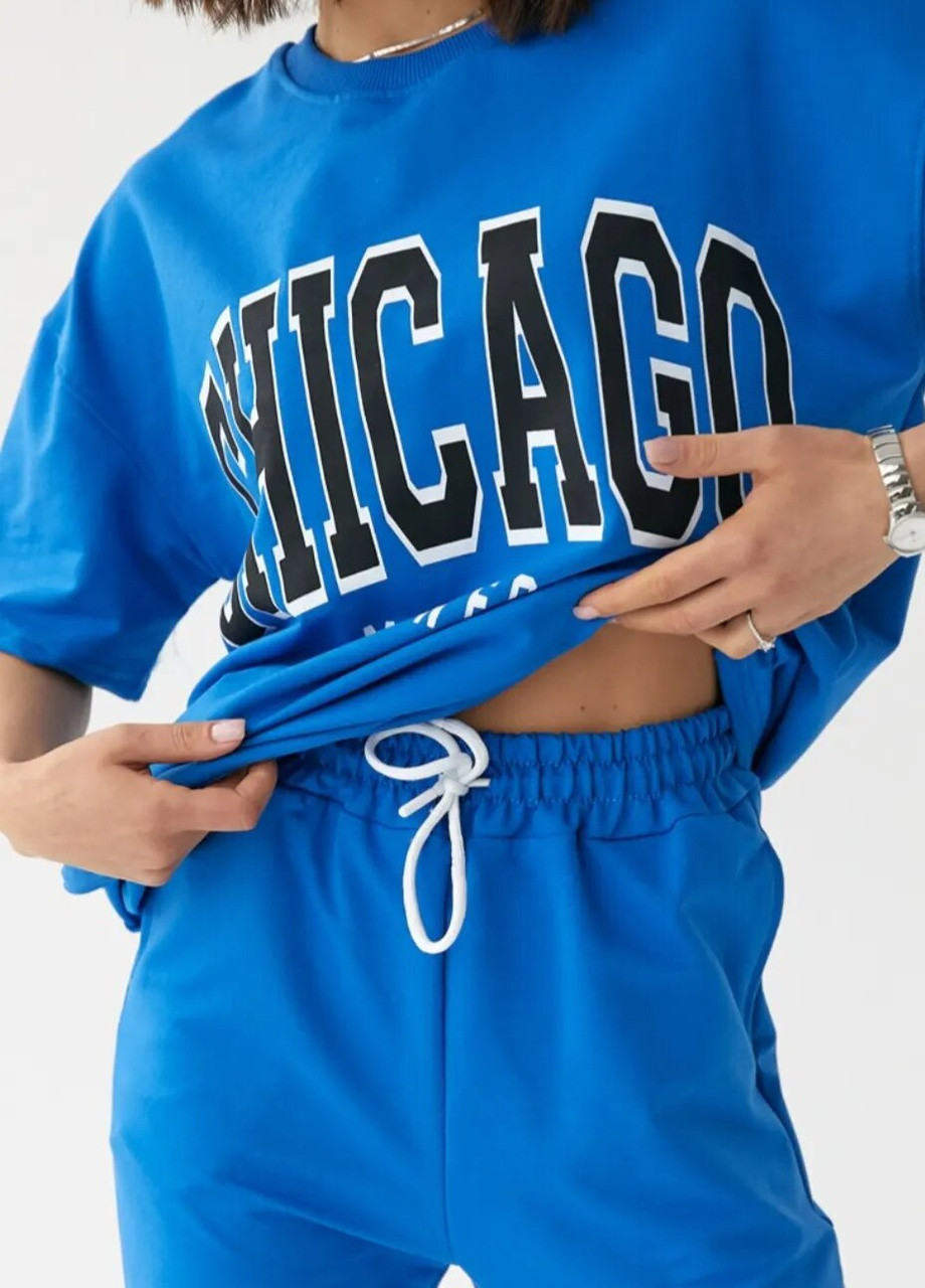 Спортивний костюм жіночий трикотажний з футболкою та джогерами Millenium свободная (258492587)