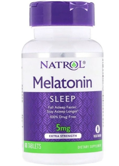 Melatonin Extra Strength 5 mg 60 Tabs NTL-04462 Natrol (258499199)