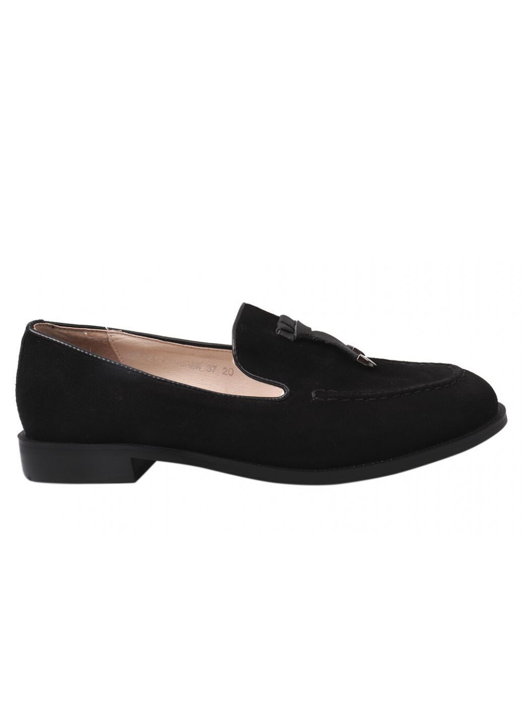 Туфлі жіночі з натуральної замші, на низькому ходу, колір чорний, FARINNI 163-21dtc (257438302)