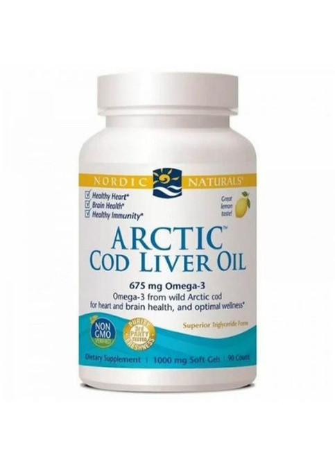 Arctic Cod Liver 1000 mg 90 Soft Gels Great Lemon taste Nordic Naturals (259967092)