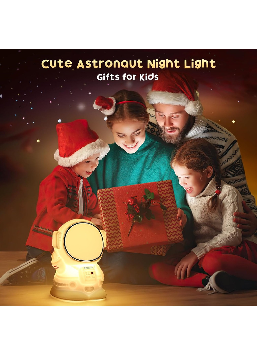 Детский силиконовый светильник ночник лампа игрушка на аккумуляторе 1200 мАч 7 цветов (475686-Prob) Космонавт белый Unbranded (269993129)