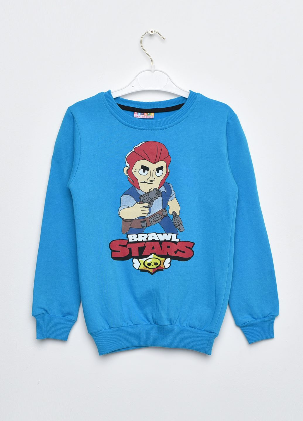 Синий демисезонный батник детский для мальчика на флисе синего цвета пуловер Let's Shop