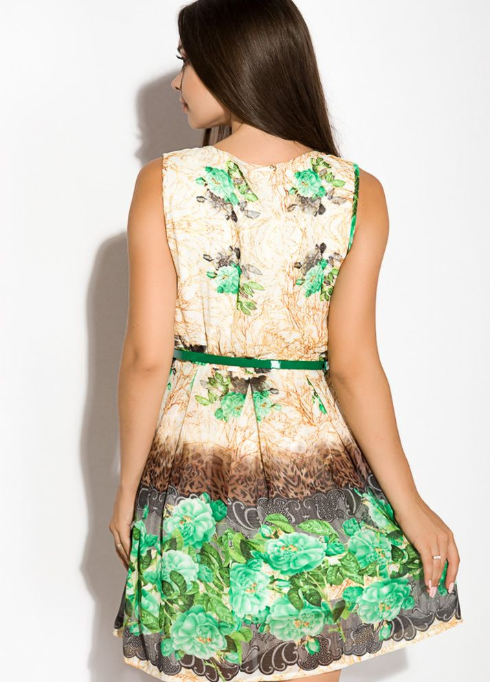 Прозора кежуал ніжна жіноча сукня (біжево-зелений) Time of Style однотонна