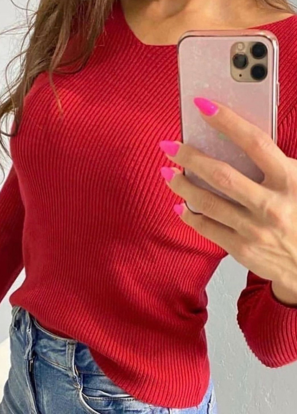 Червоний демісезонний светр жіночий Let's Shop