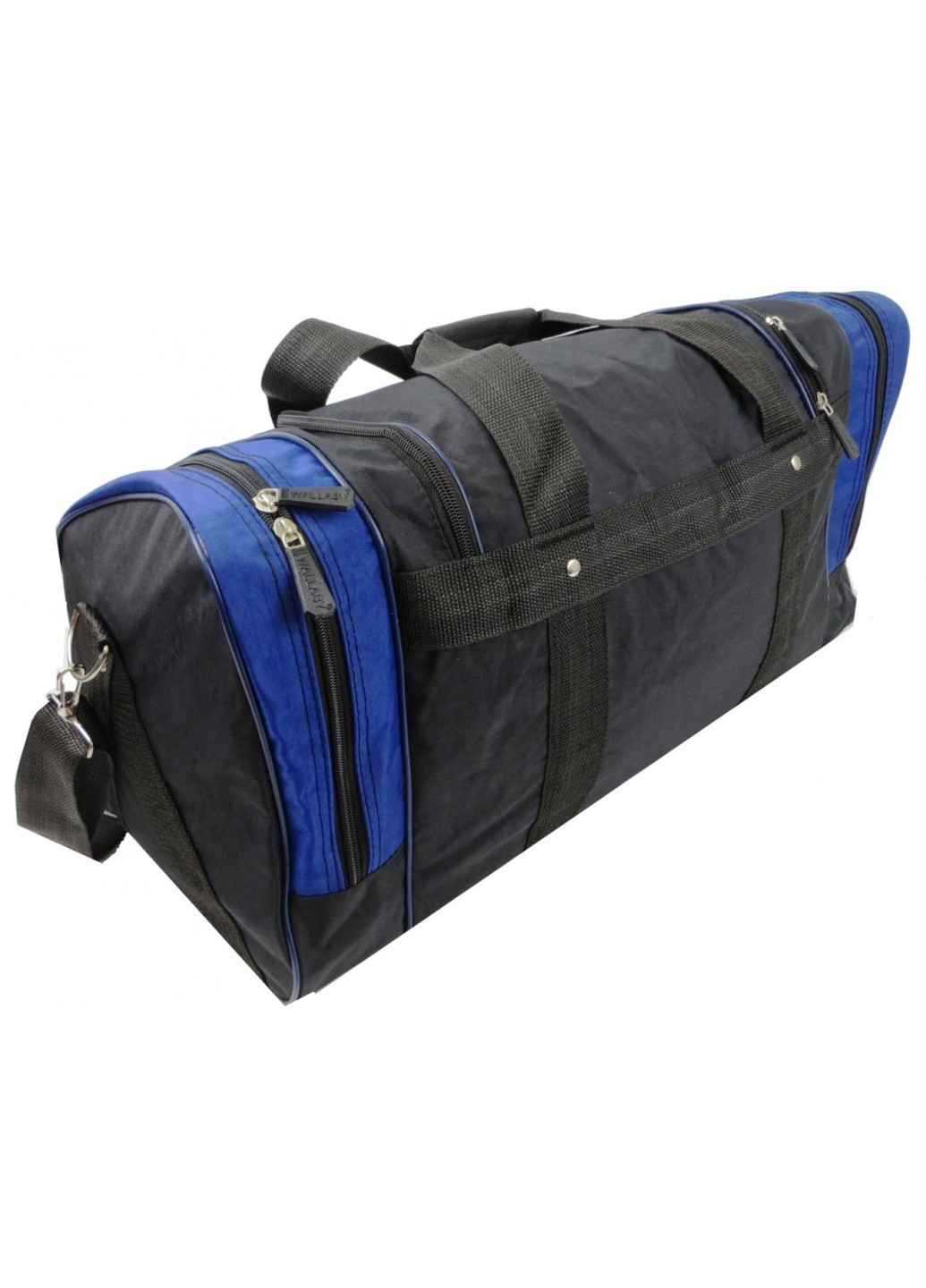 Дорожная сумка 38 л 371-3 черная с синим Wallaby (271813553)