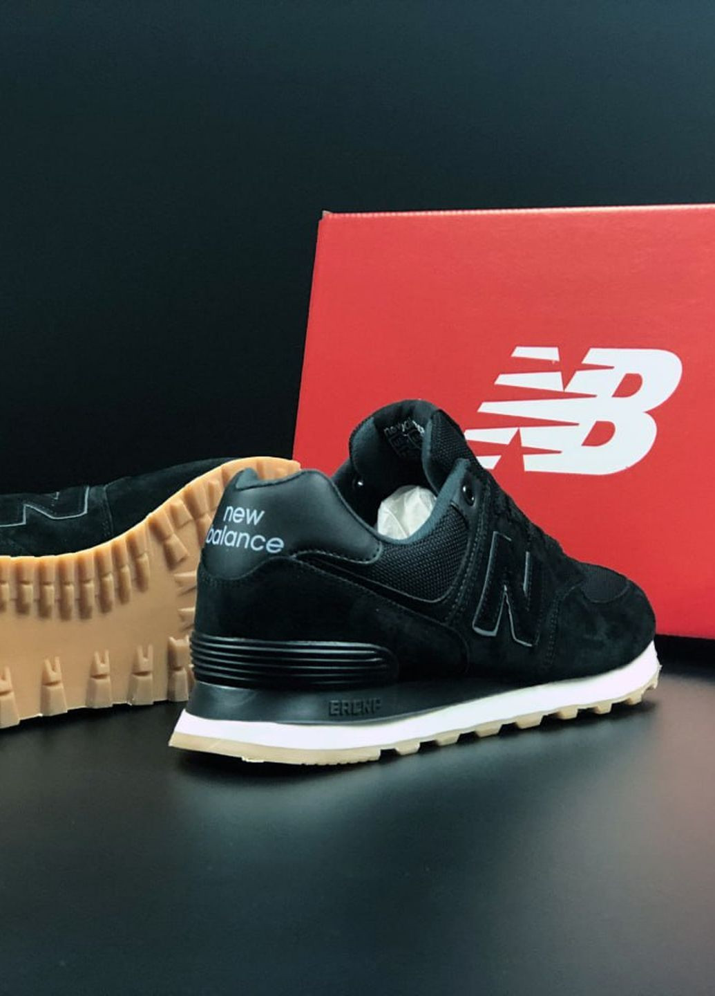 Чорні Осінні кросівки чоловічі, вьетнам New Balance 574