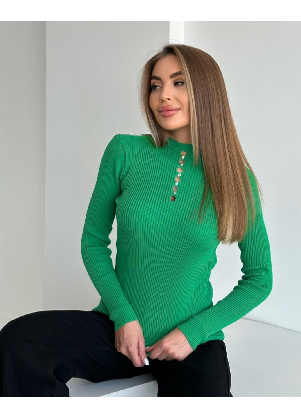 Зеленый свитера wn20-550 зеленый ISSA PLUS