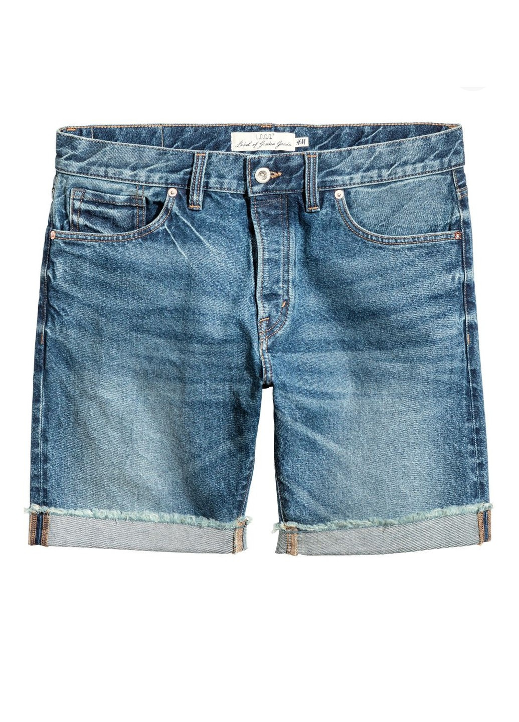Мужские джинсовые шорты Straight Fit (55988) W28 L32 Синие H&M (259830089)