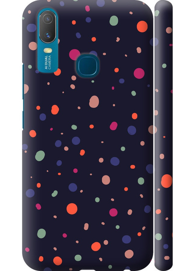 3D пластиковый матовый чехол 'Горошек v2' для Endorphone Vivo Y11 (258087369)