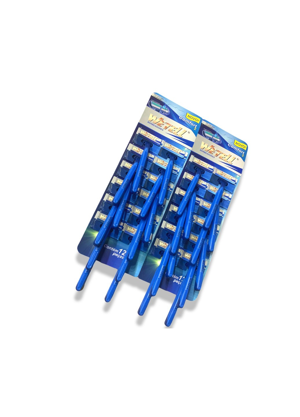 Станки для бритья одноразовые пластмассовые синие WETELL Comfort 24шт/11см FROM FACTORY (260742594)