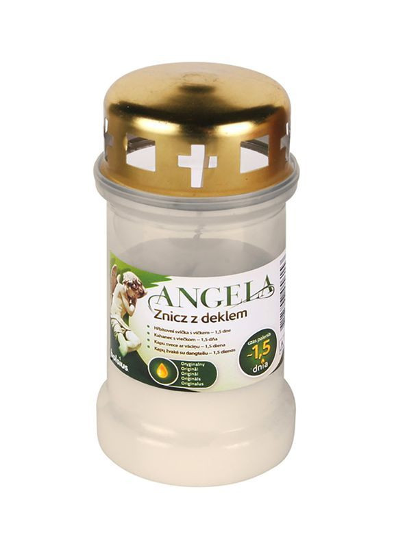 Лампадка пластмассовая Angela белая (BOL-189500) Bolsius (263945511)