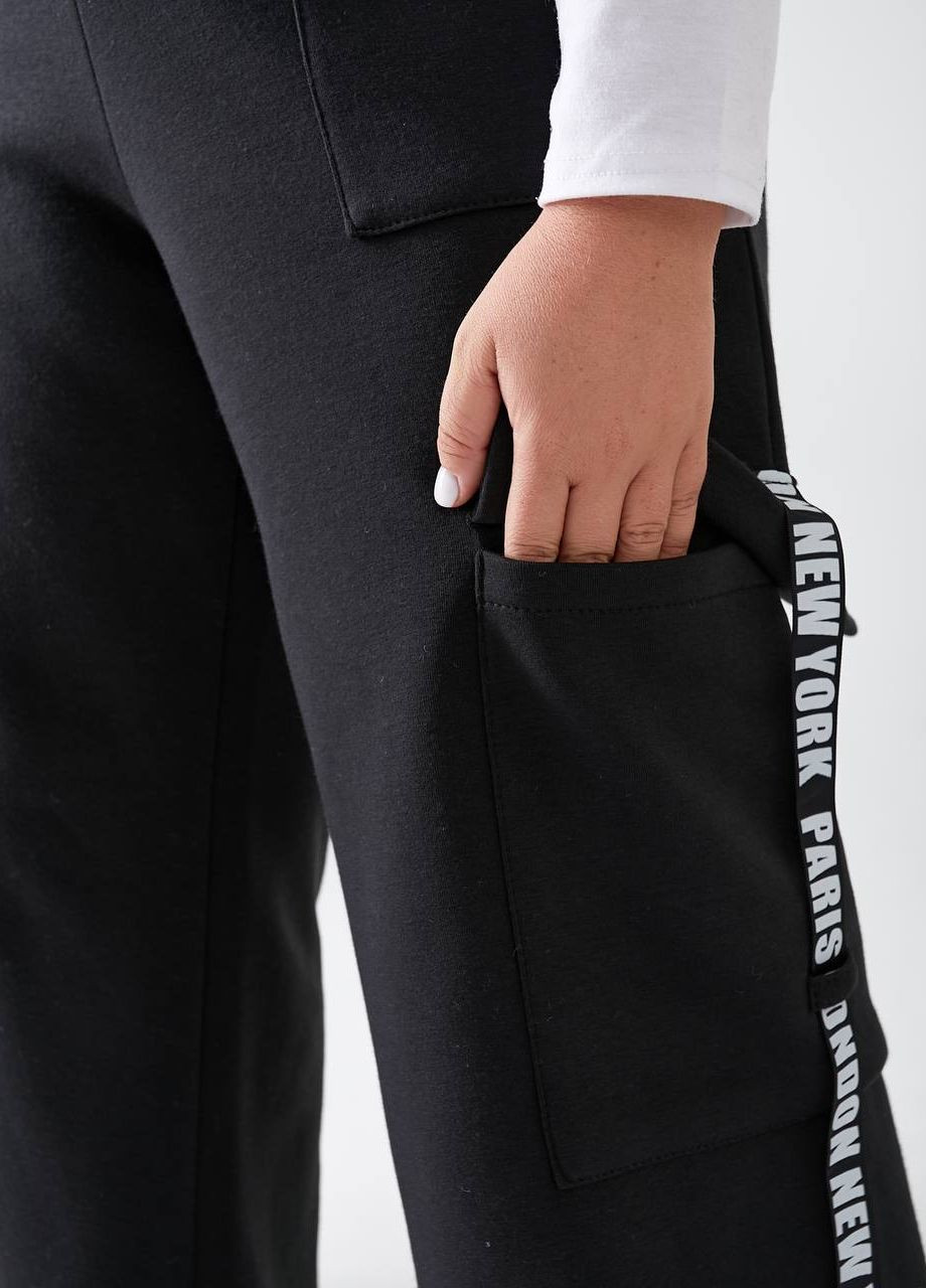 Женские брюки карго цвет черный р.50/52 441315 New Trend (263133857)
