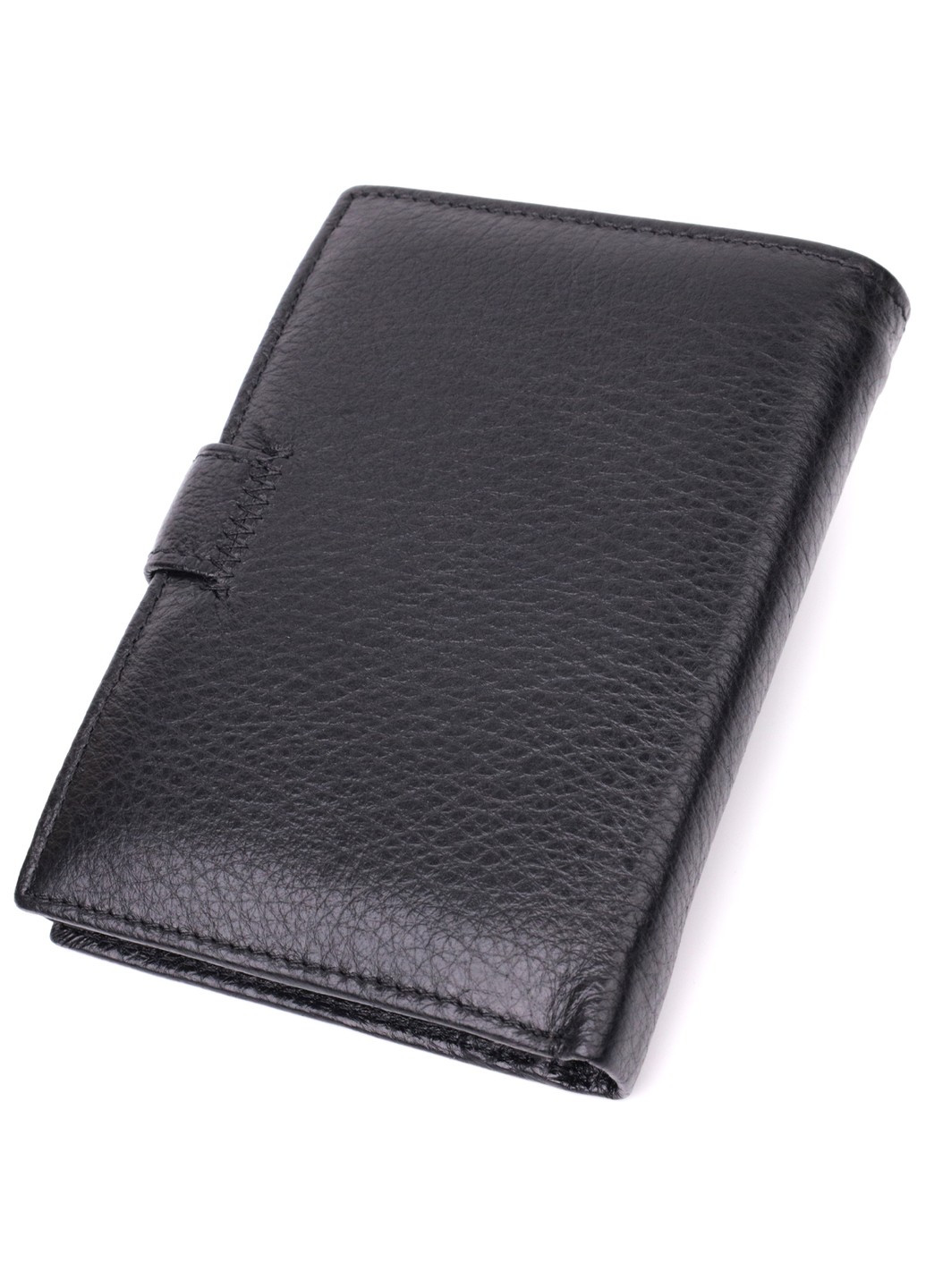 Практичный мужской бумажник с блоком под документы из натуральной кожи 22478 Черный st leather (278000970)