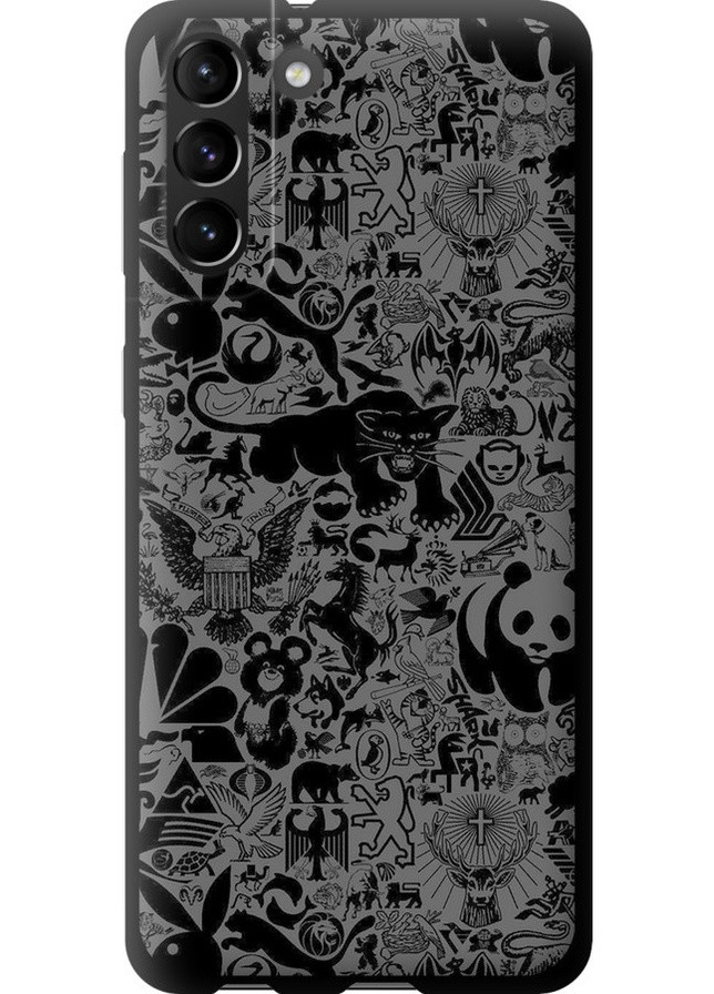 TPU чорний чохол 'Чорно-сірий стікер бомбінг' для Endorphone Samsung Galaxy S21 Plus (259323276)