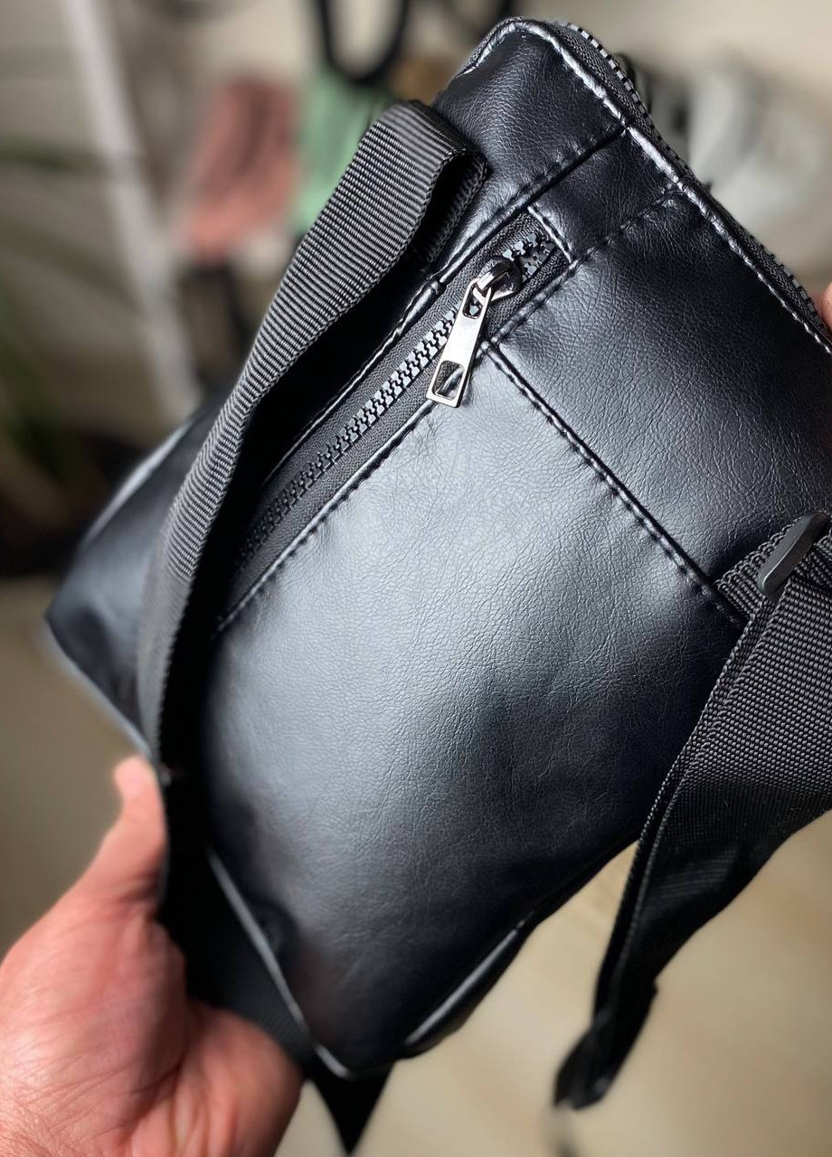 Мужская черная сумка планшет через плечо барсетка мессенджер Slim perf No Brand (258330400)