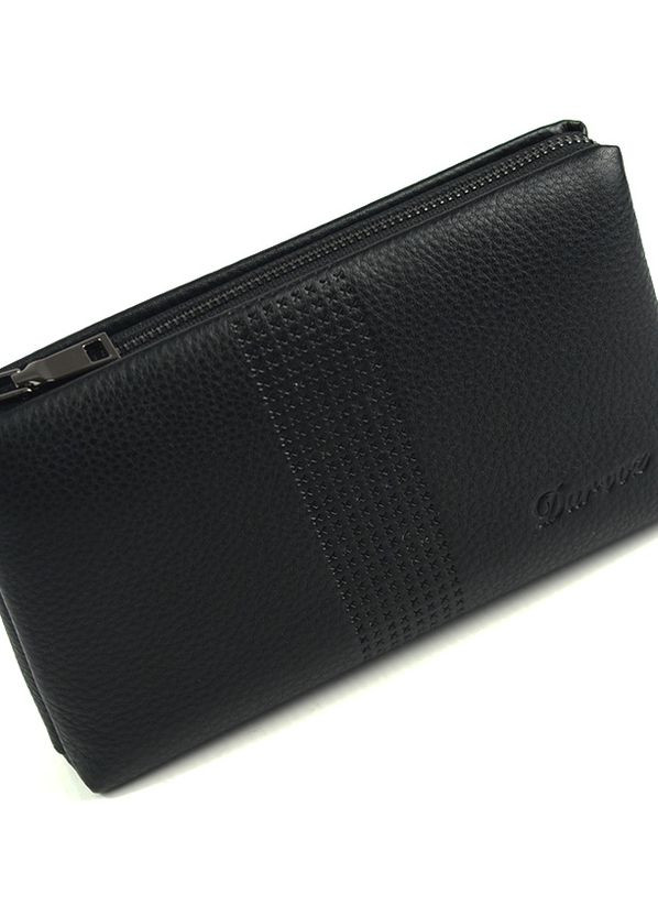 Клатч чоловічий класичний шкіряний на блискавці, чорна сумочка клатч гаманець з натуральної шкіри No Brand (266701133)