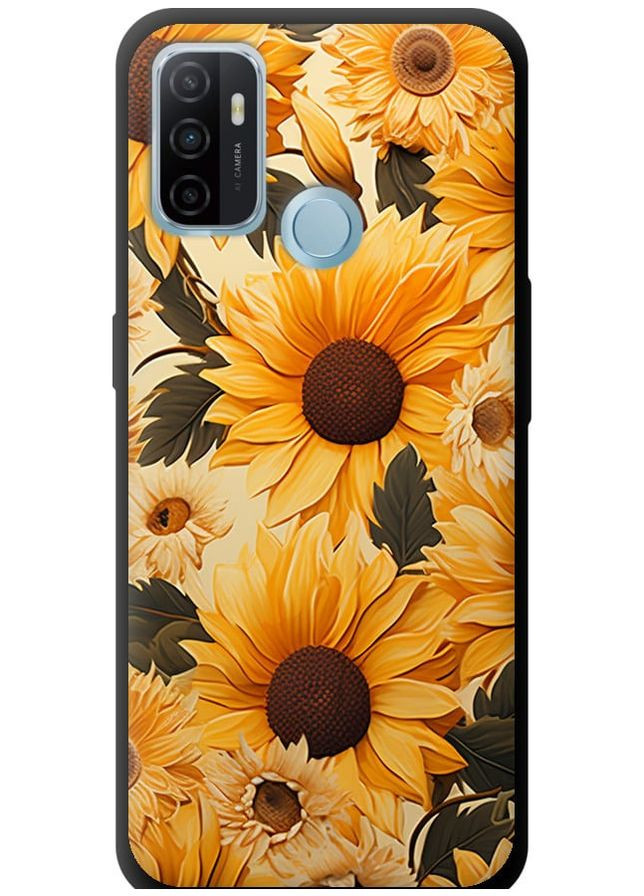 TPU чорний чохол 'Соняшники 2' для Endorphone Oppo A53 (267235986)