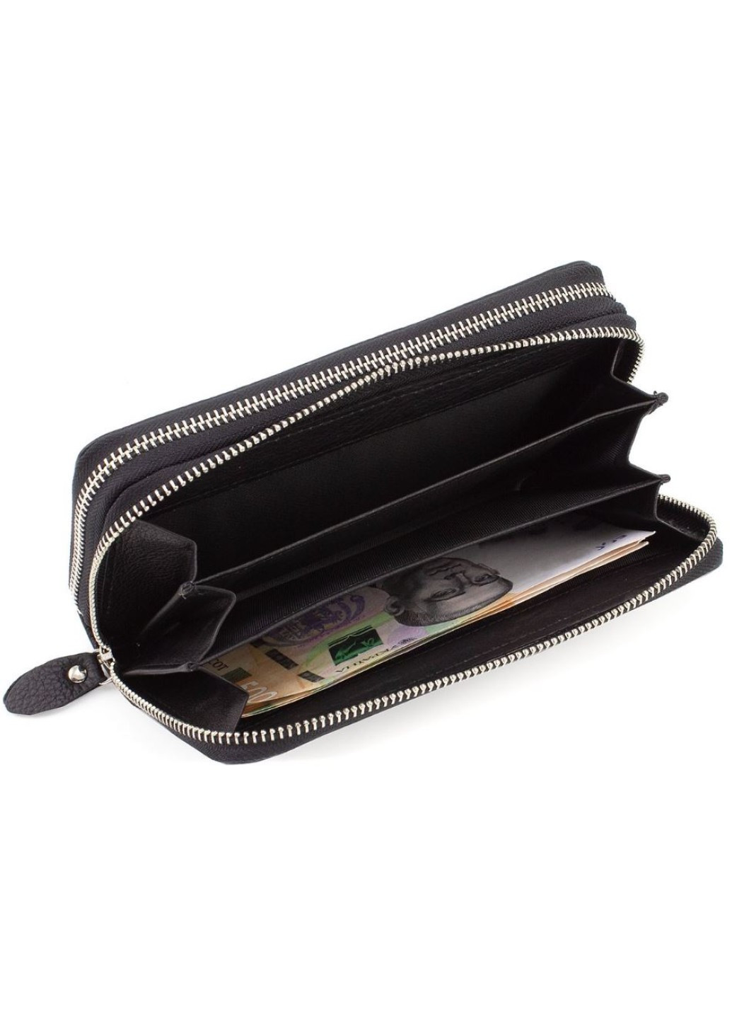Шкіряний чоловічий гаманець-клатч на дві блискавки два відділення 19,5х9,5х4 M39-3 Small (21594)чорний Marco Coverna (259737032)