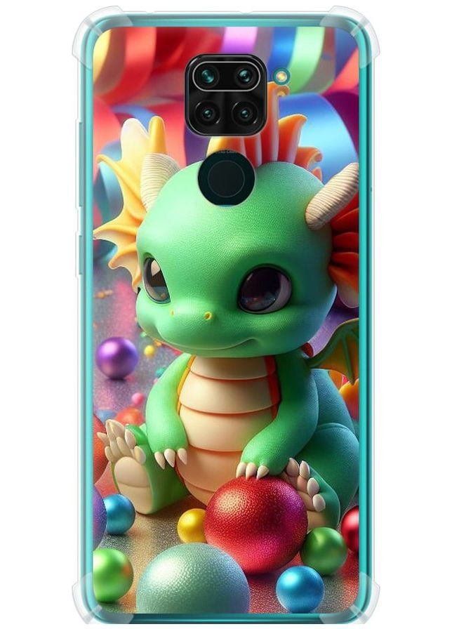Силіконовий протиударний с посиленими кутами чохол 'Веселий дракончик' для Endorphone Xiaomi Redmi Note 9 (275460570)