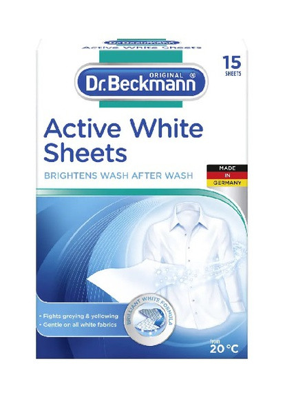 Серветки для оновлення білого кольору Dr.Beckmann 15 шт Dr. Beckmann (258427508)