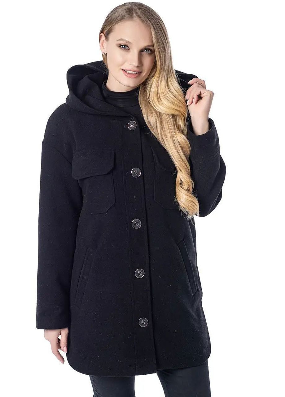 Чорна демісезонна осіння жіноча куртка великого розміру SK