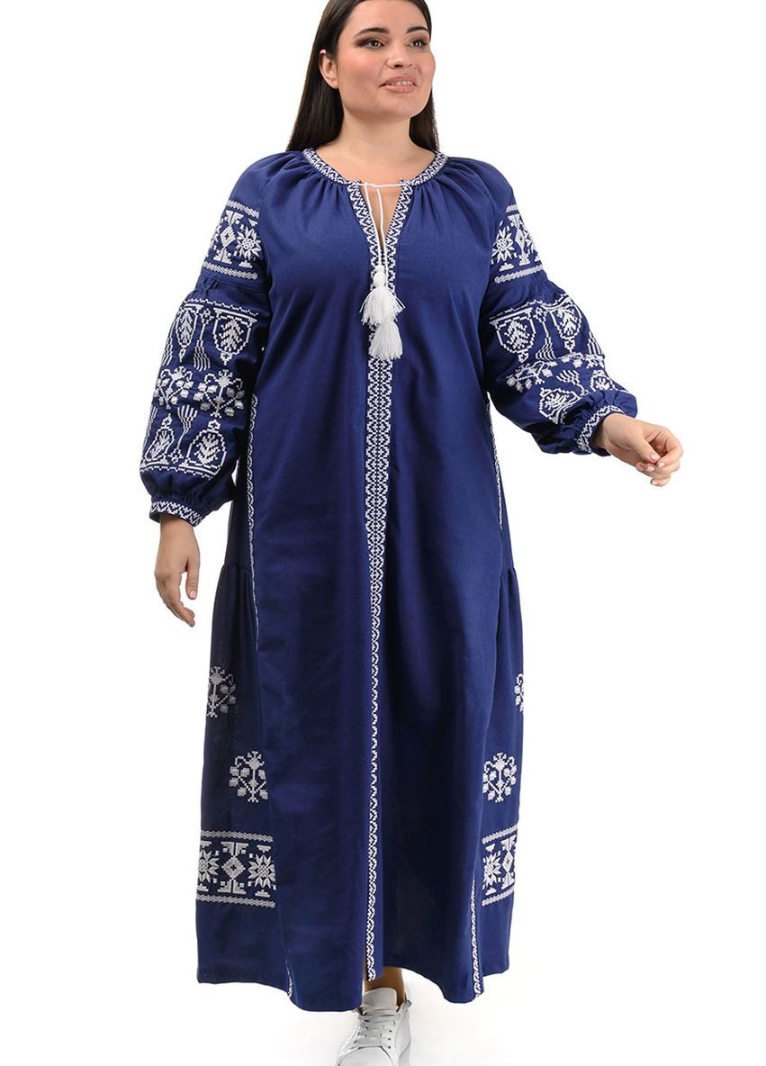 Изысканное платье-вышиванка Мрия (темно-синий) Golfstream (270935677)
